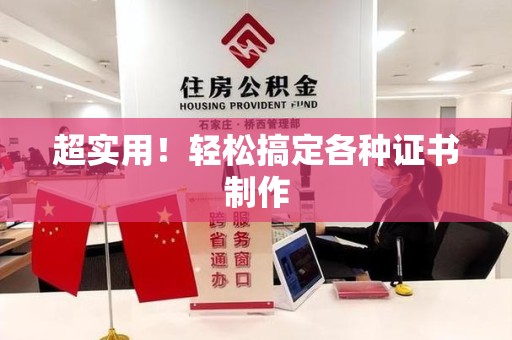 石狮超实用！轻松搞定各种证书制作